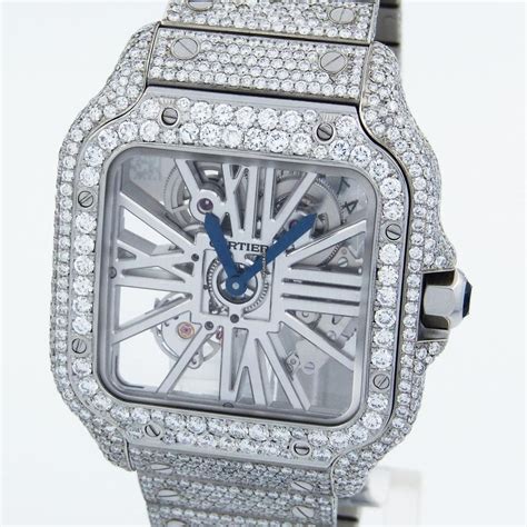 cartier iced out skeleton.